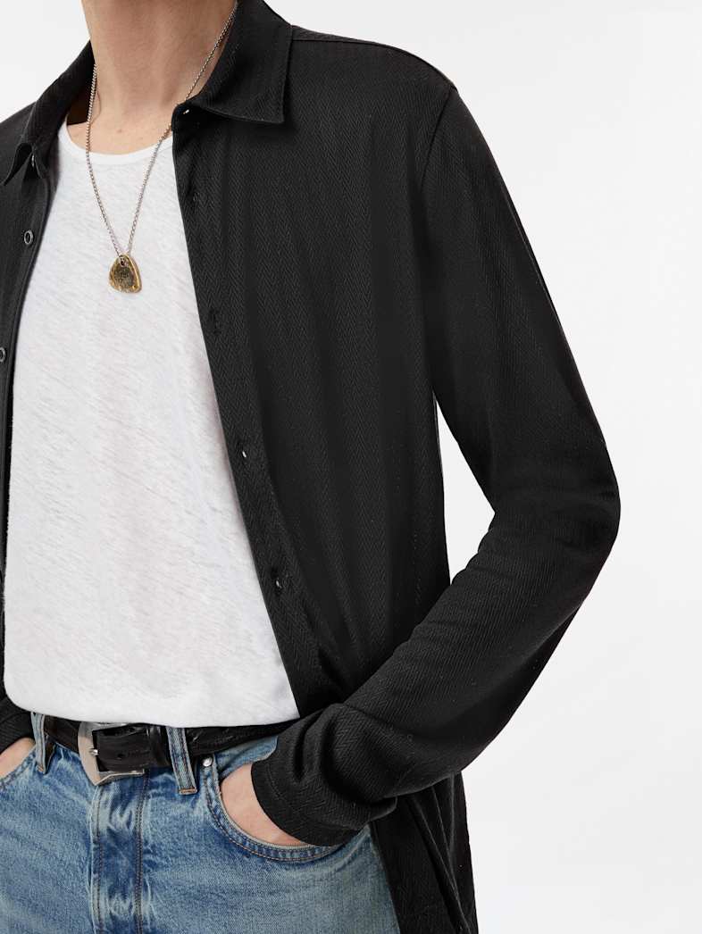 John Varvatos CASERTA SHIRT Clothing Tops Shirts CASERTA SHIRT BLACK