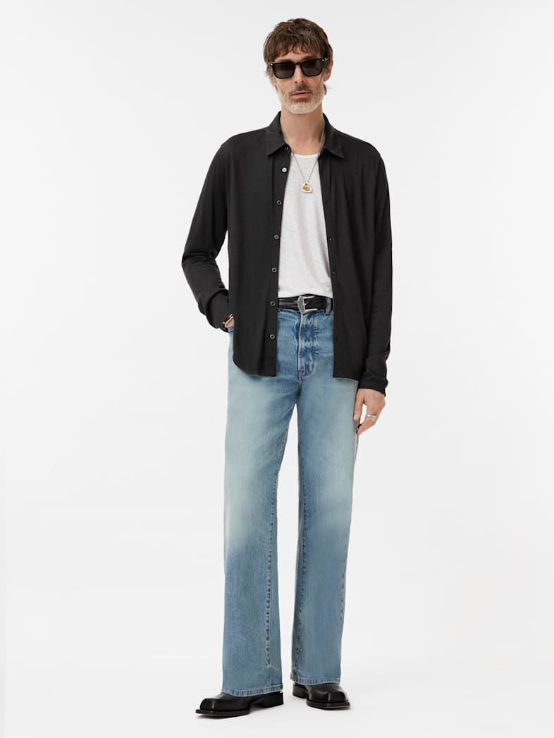 John Varvatos CASERTA SHIRT Clothing Tops Shirts CASERTA SHIRT BLACK