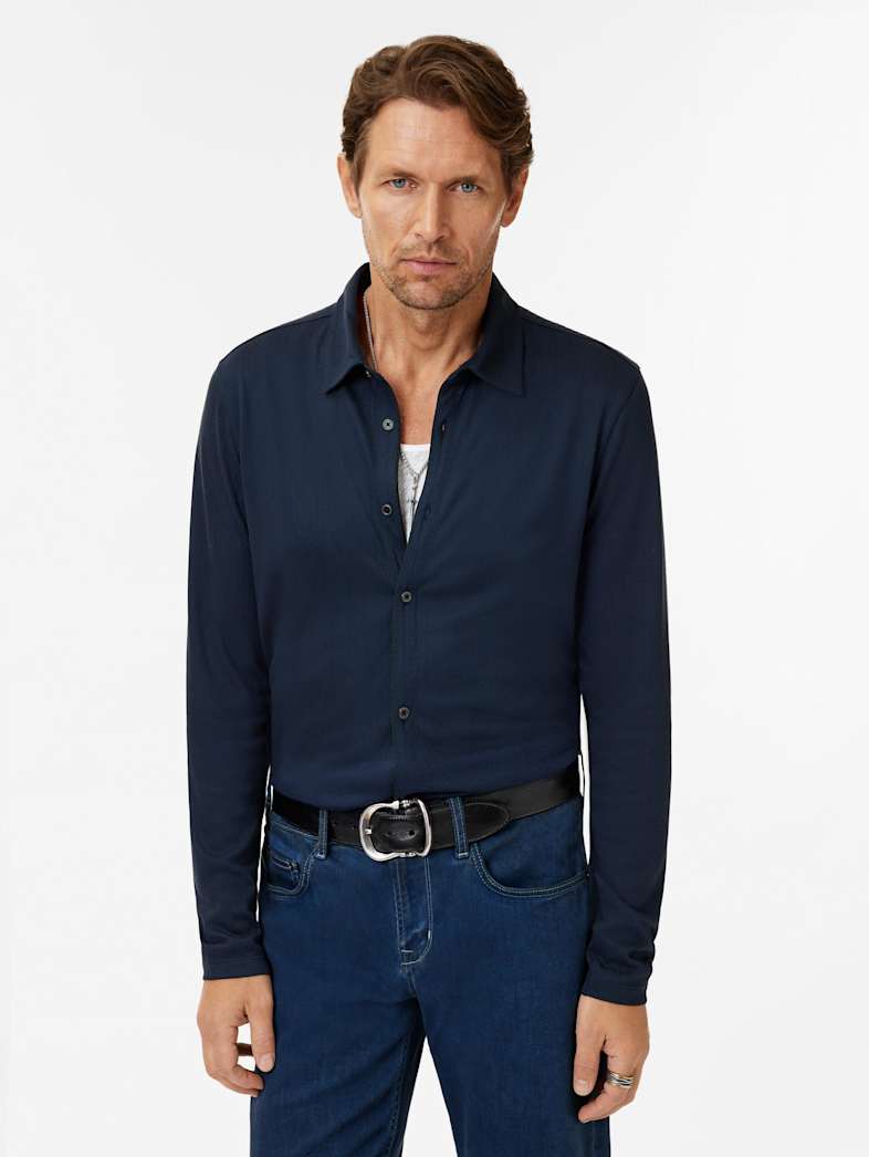 John Varvatos CASERTA SHIRT Clothing Tops Shirts CASERTA SHIRT MIDNIGHT