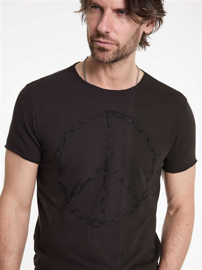 John Varvatos CHAIN PEACE TEE Outlet Outlet Tops CHAIN PEACE TEE CHARCOAL