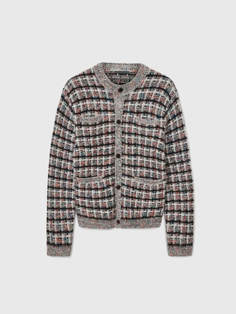 john varvatos CHAMOIS CARDIGAN Clothing Tops Sweaters CHAMOIS CARDIGAN SMOKED PEARL GREY