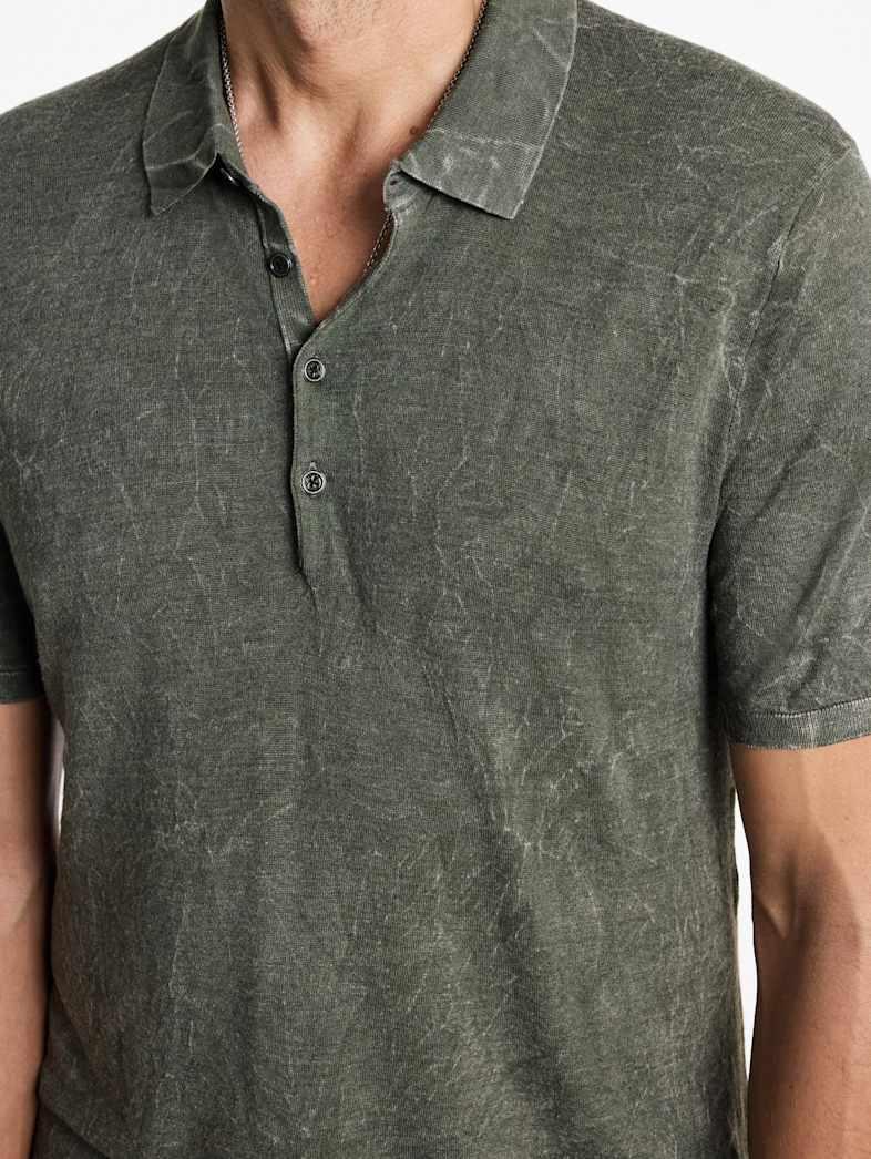 John Varvatos CHATHAM POLO Outlet Outlet Tops CHATHAM POLO EUCALPTUS