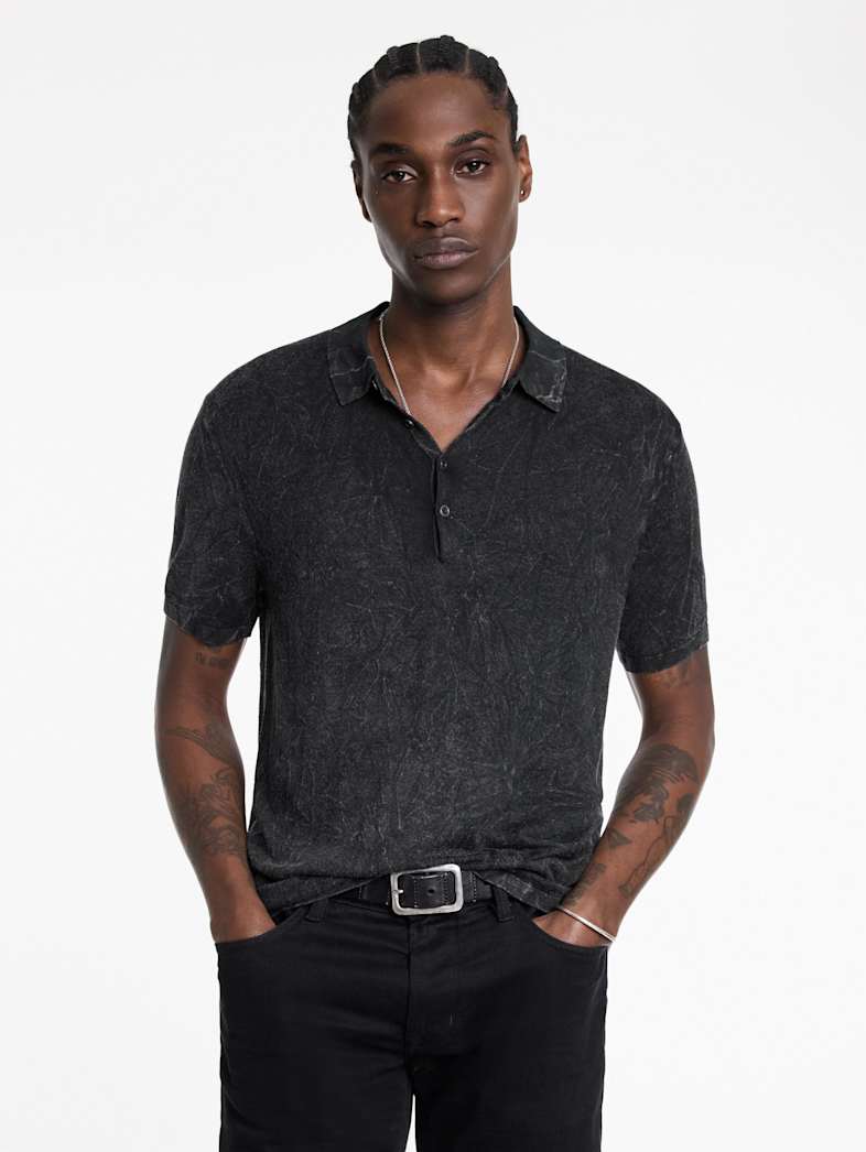 John Varvatos CHATHAM POLO Outlet Outlet Tops CHATHAM POLO MIDNIGHT