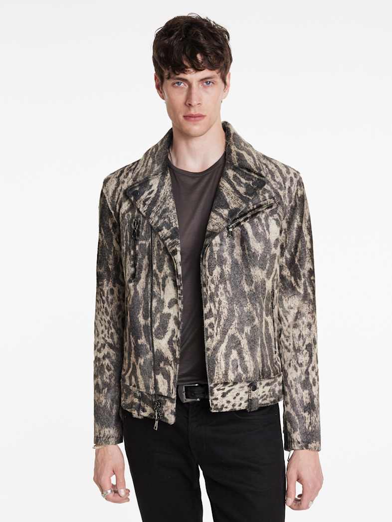 John Varvatos CHELSEA BIKER JACKET Outlet Outlet Leather & Outerwear CHELSEA BIKER JACKET SMOKED PEARL GREY