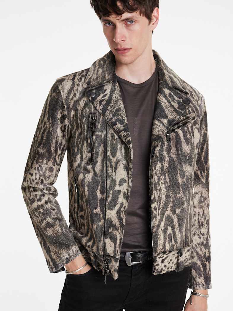 John Varvatos CHELSEA BIKER JACKET Outlet Outlet Leather & Outerwear CHELSEA BIKER JACKET SMOKED PEARL GREY