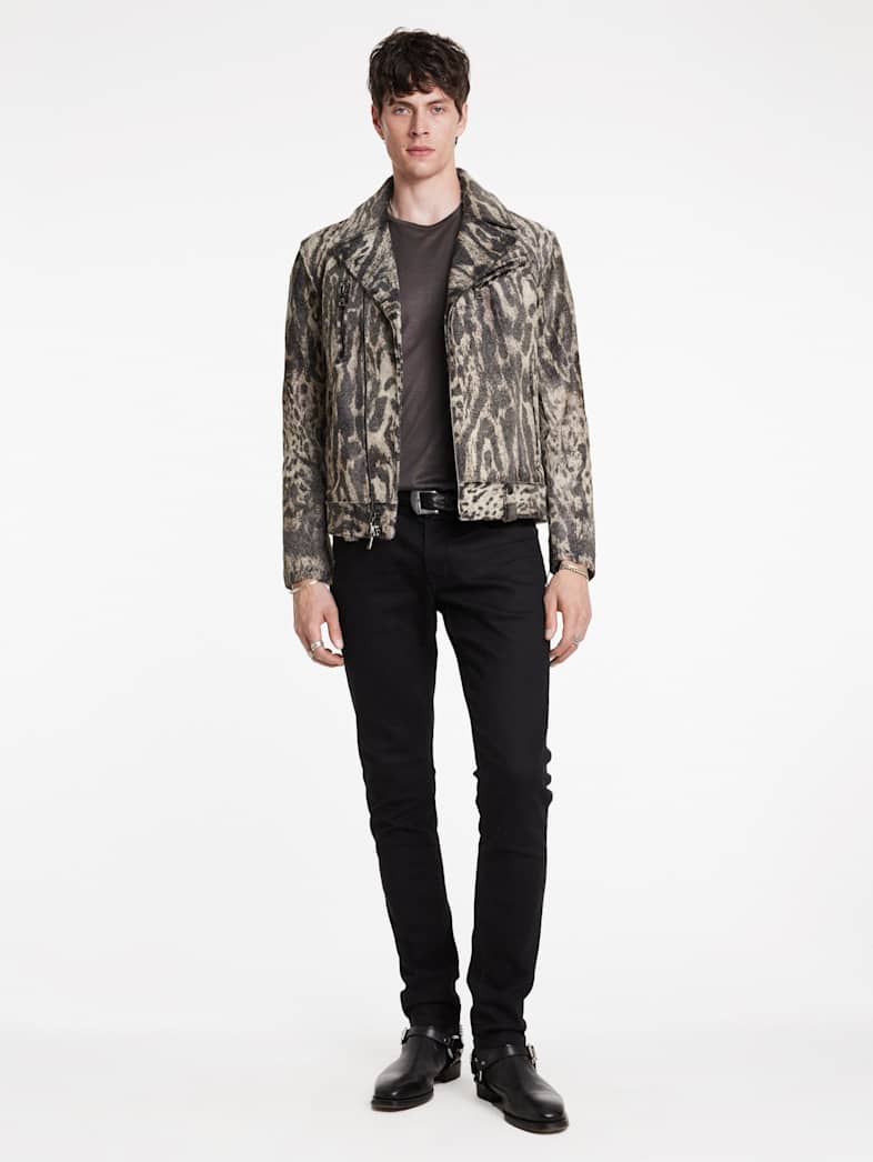 John Varvatos CHELSEA BIKER JACKET Outlet Outlet Leather & Outerwear CHELSEA BIKER JACKET SMOKED PEARL GREY