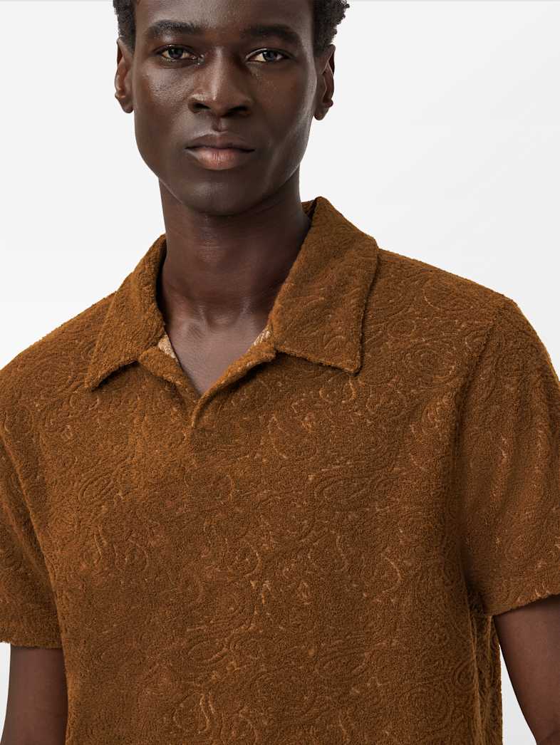 John Varvatos CHUCK POLO Clothing Tops Polos CHUCK POLO FLAX HEATHER