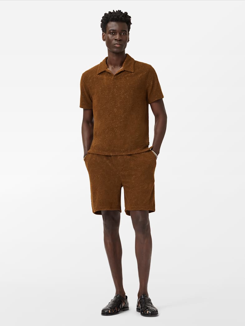 John Varvatos CHUCK POLO Clothing Tops Polos CHUCK POLO FLAX HEATHER