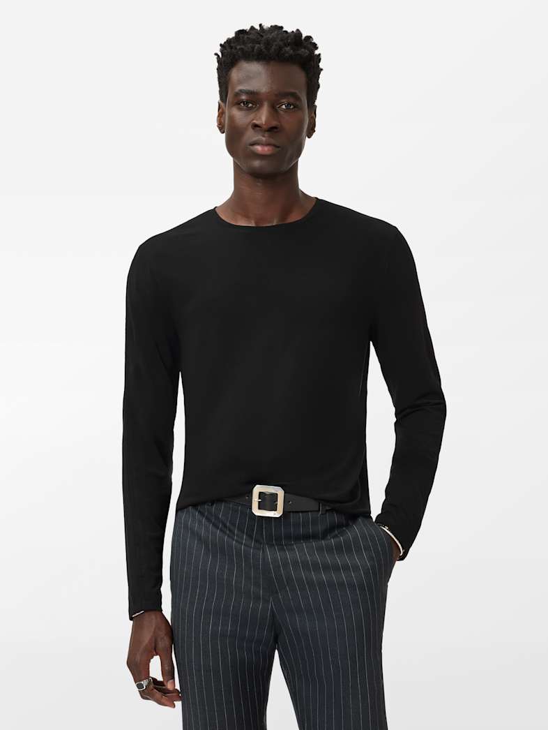 John Varvatos CLEMENT CREW Clothing Tops T Shirts CLEMENT CREW BLACK