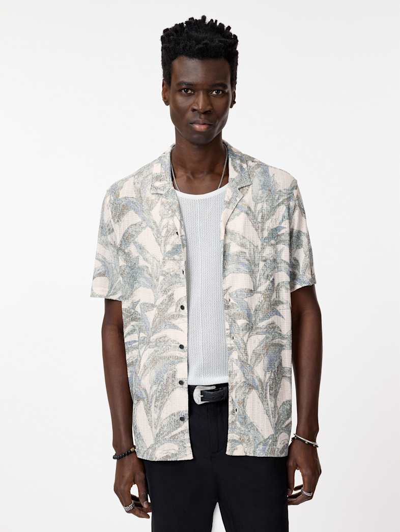 John Varvatos CONANT CAMP SHIRT Clothing Tops Shirts CONANT CAMP SHIRT ECRU