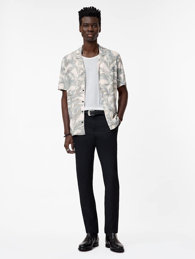 John Varvatos CONANT CAMP SHIRT Clothing Tops Shirts CONANT CAMP SHIRT ECRU