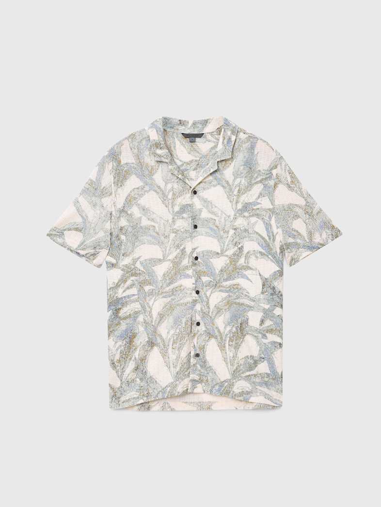 john varvatos CONANT CAMP SHIRT Clothing Tops Shirts CONANT CAMP SHIRT ECRU