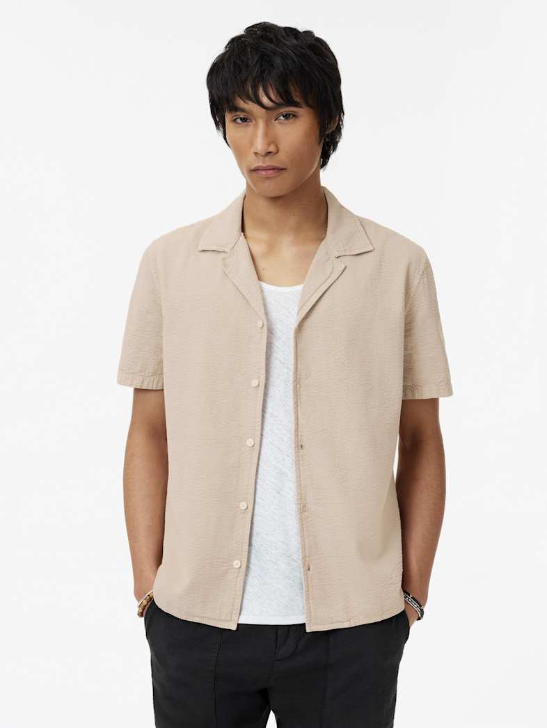 John Varvatos DAN CAMP SHIRT Clothing Tops Shirts DAN CAMP SHIRT SMOKED PEARL GREY