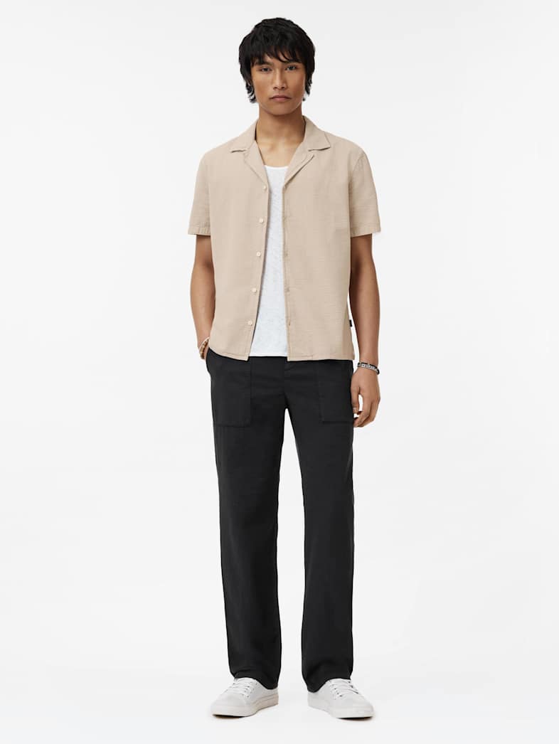 John Varvatos DAN CAMP SHIRT Clothing Tops Shirts DAN CAMP SHIRT SMOKED PEARL GREY