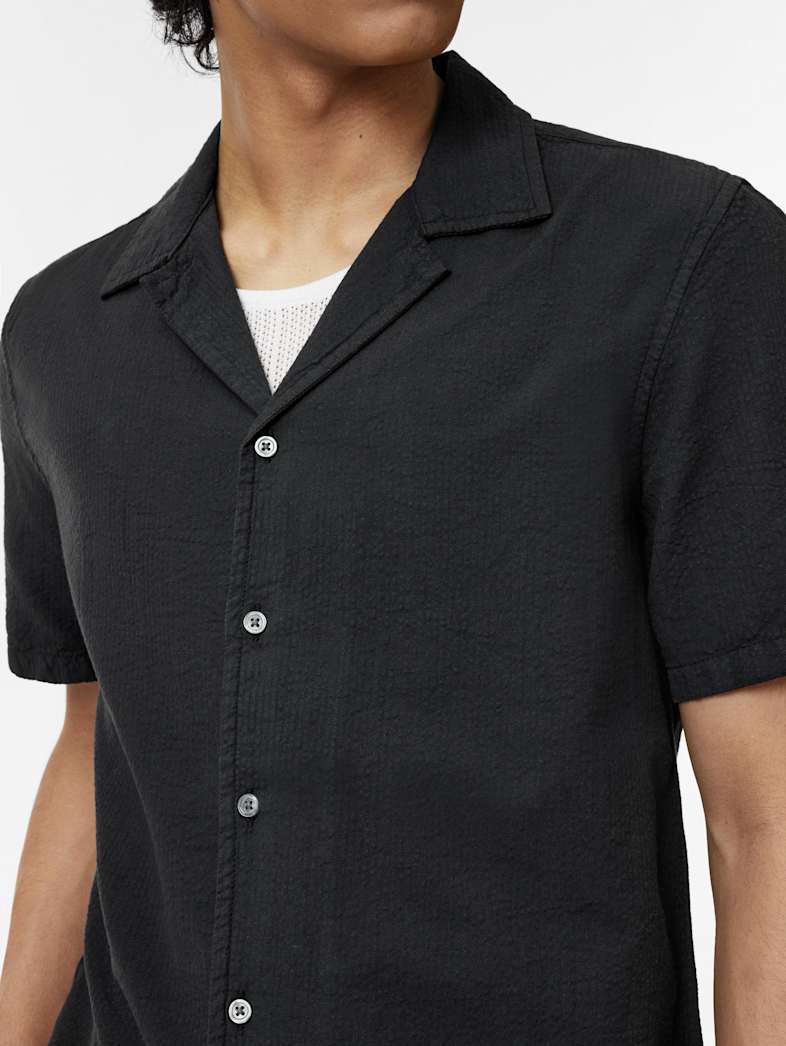 John Varvatos DAN CAMP SHIRT Clothing Tops Shirts DAN CAMP SHIRT BLACK