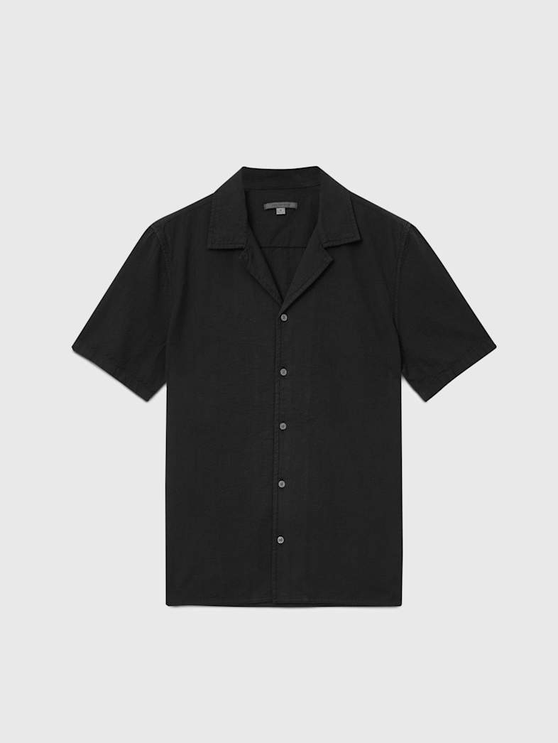 john varvatos DAN CAMP SHIRT Clothing Tops Shirts DAN CAMP SHIRT BLACK