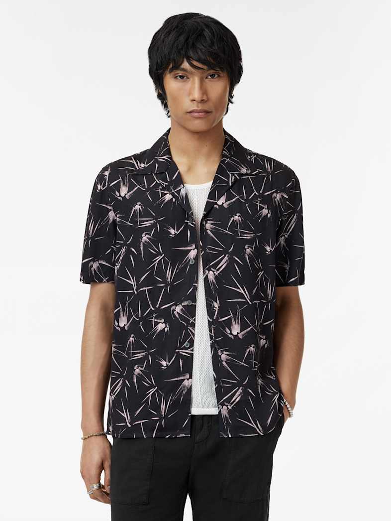 John Varvatos DAN CAMP SHIRT Clothing Tops Shirts DAN CAMP SHIRT BLACK