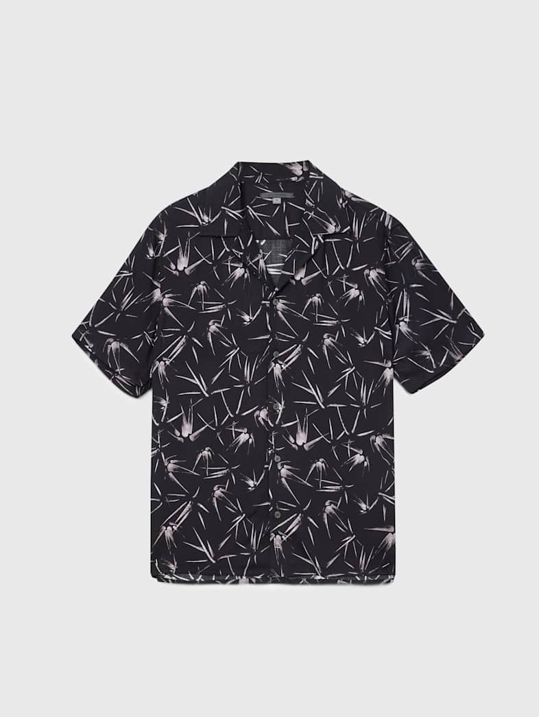 john varvatos DAN CAMP SHIRT Clothing Tops Shirts DAN CAMP SHIRT BLACK