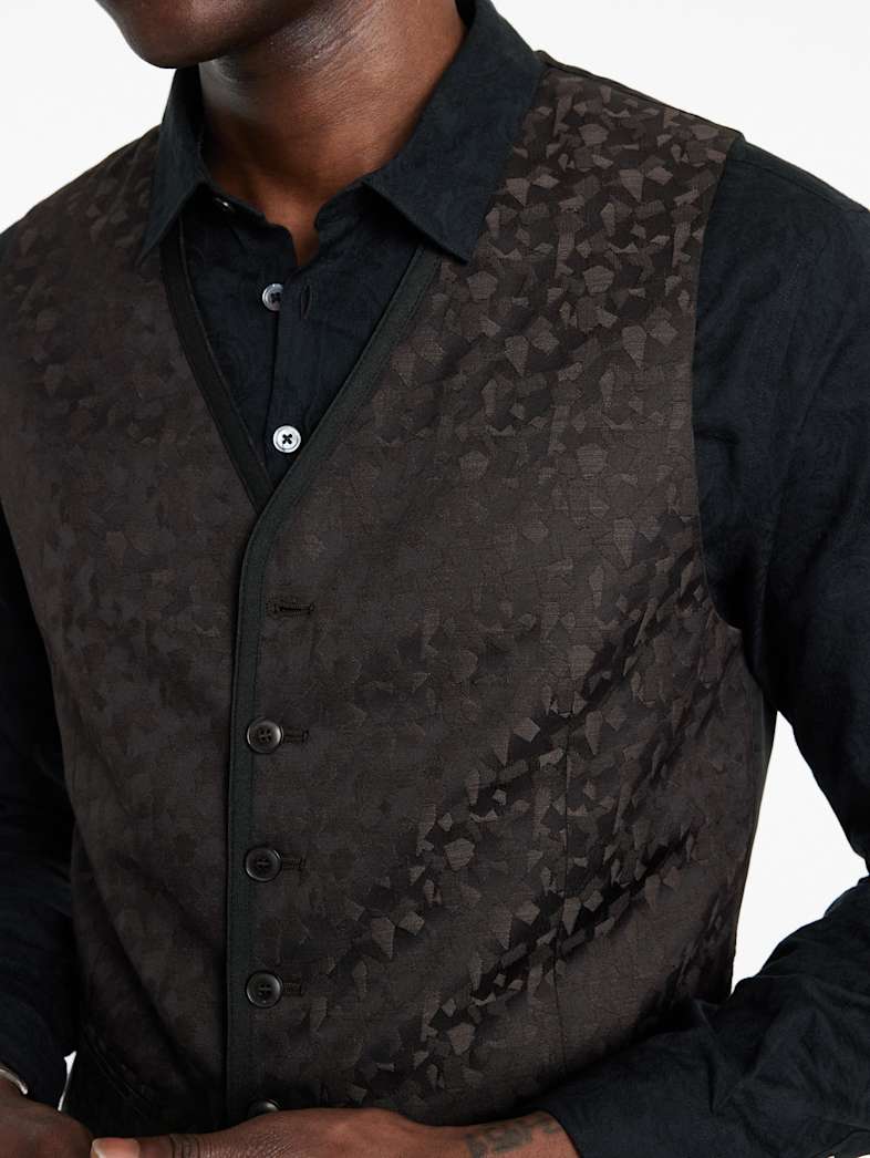 John Varvatos DAVIE VEST Outlet Outlet Leather & Outerwear DAVIE VEST CHARCOAL GREY