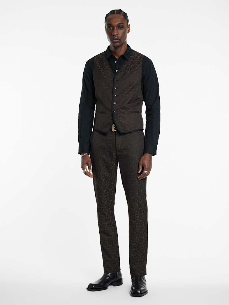 John Varvatos DAVIE VEST Outlet Outlet Leather & Outerwear DAVIE VEST CHARCOAL GREY