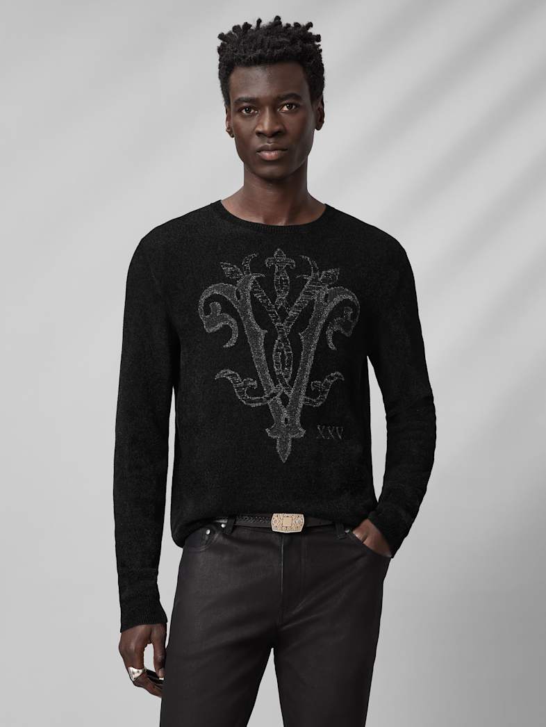 John Varvatos DELROY CREW Clothing Tops Sweaters DELROY CREW BLACK