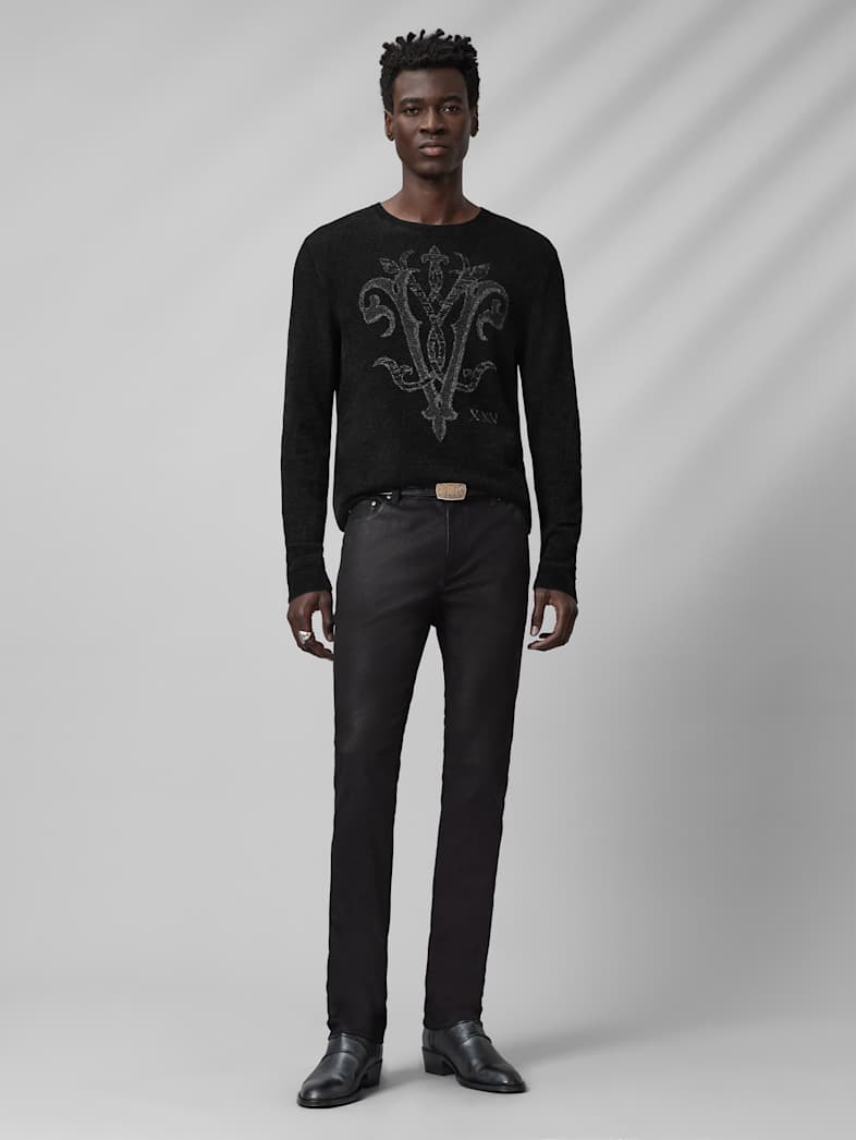 John Varvatos DELROY CREW Clothing Tops Sweaters DELROY CREW BLACK