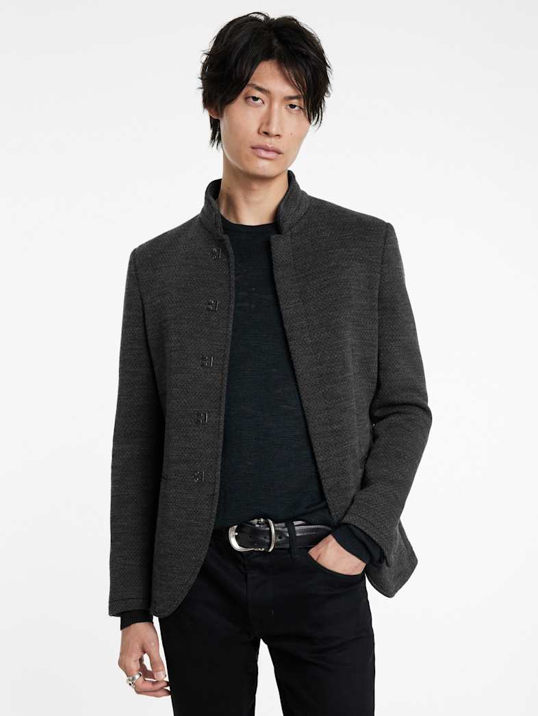 John Varvatos DOREAN JACKET Outlet Outlet Leather & Outerwear DOREAN JACKET CARBON