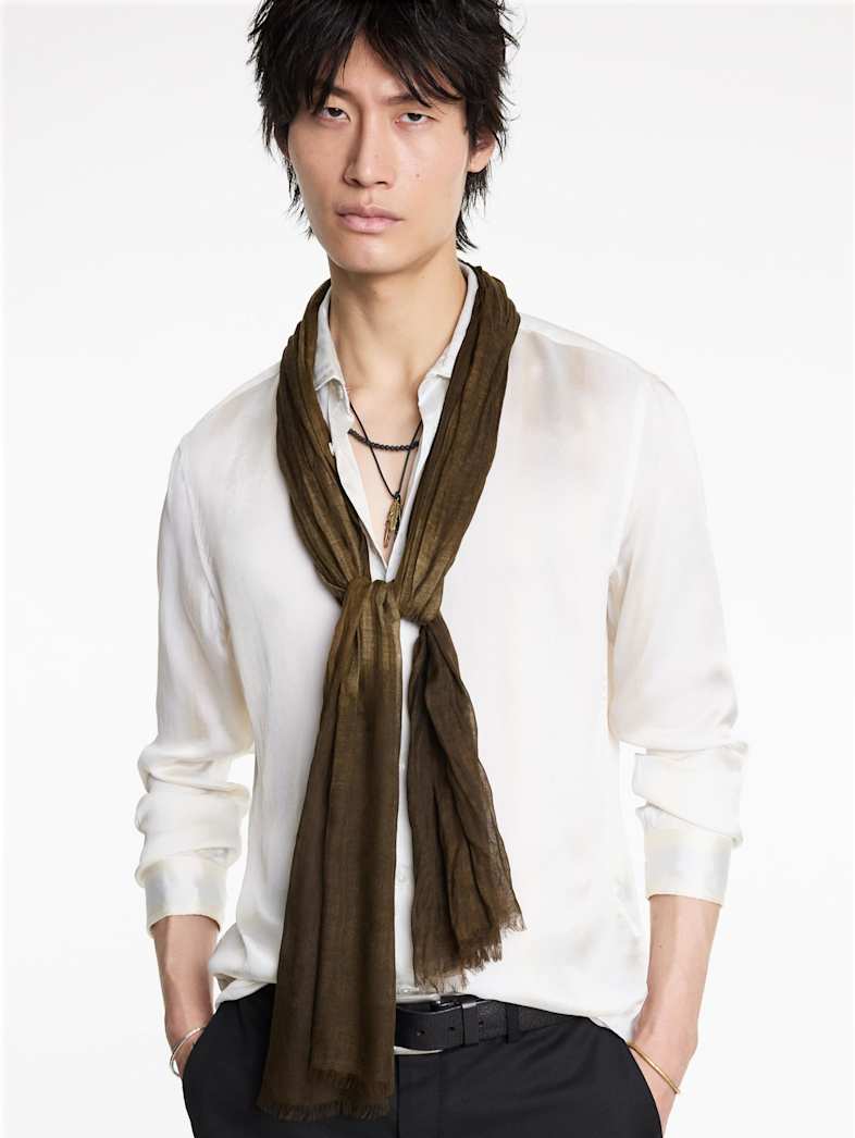 John Varvatos DORIS OMBRE SCARF Outlet Outlet Shoes & Accessories DORIS OMBRE SCARF FLAX HEATHER