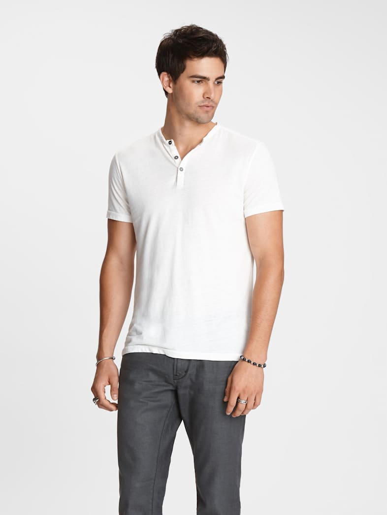 John Varvatos DUKE HENLEY Clothing Featured JV ESSENTIALS DUKE HENLEY SALT