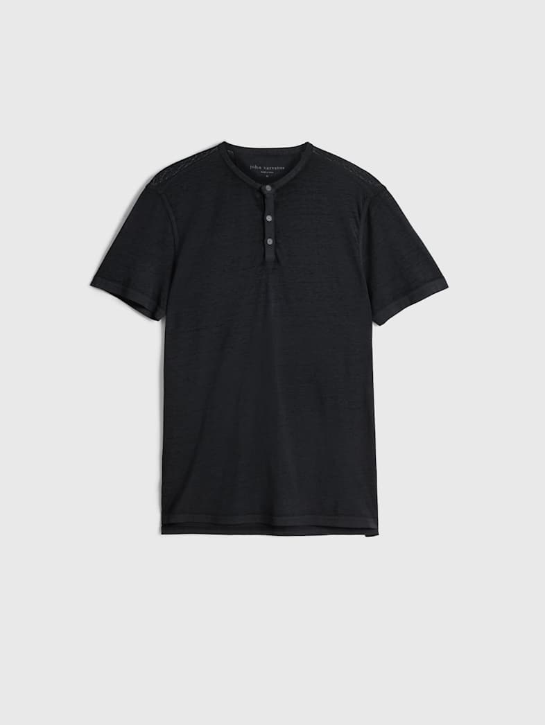 john varvatos DUKE HENLEY Clothing Featured JV ESSENTIALS DUKE HENLEY BLK CORD
