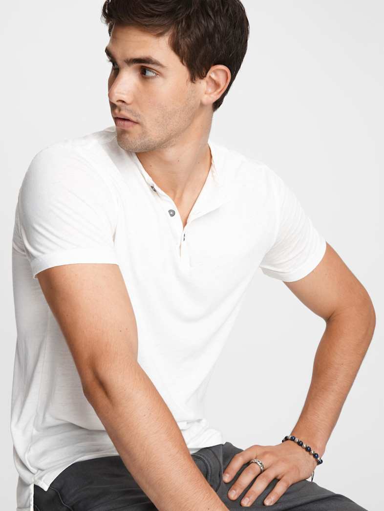 john varvatos DUKE HENLEY Clothing Featured JV ESSENTIALS DUKE HENLEY SALT