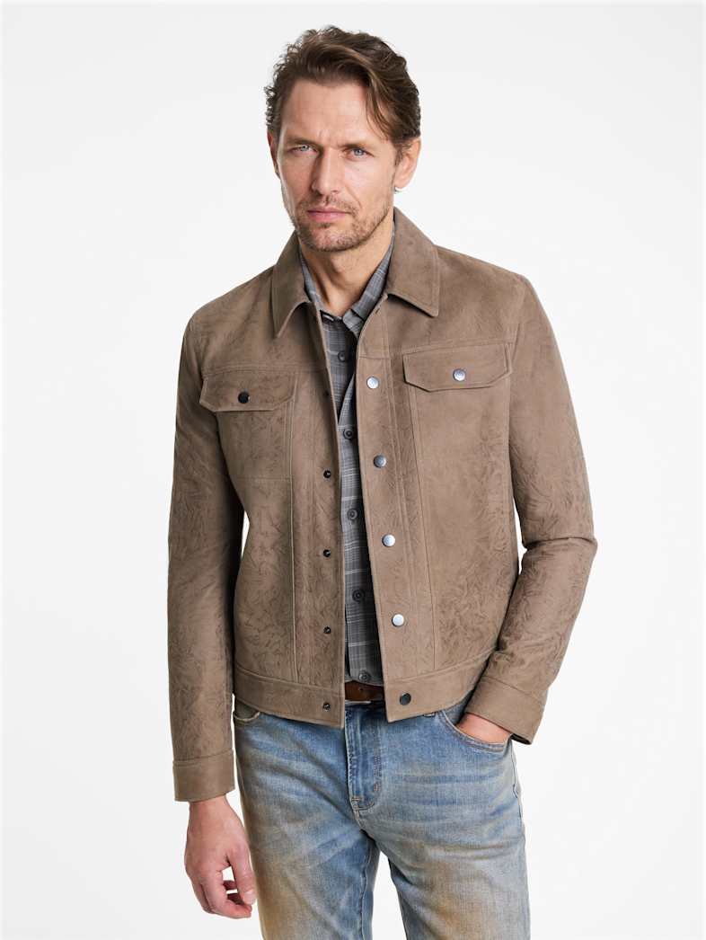 John Varvatos DYKER TRUCKER JACKET Outlet Outlet Leather & Outerwear DYKER TRUCKER JACKET PAVEMENT