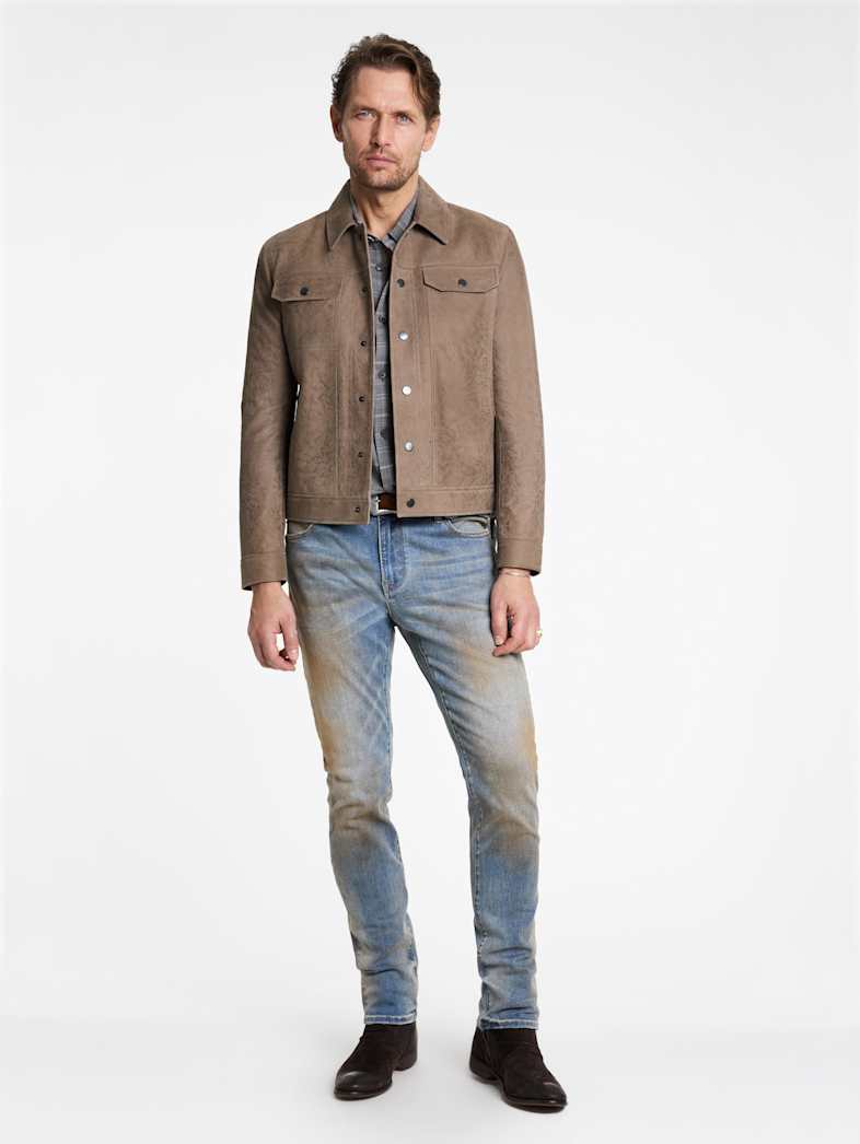 John Varvatos DYKER TRUCKER JACKET Outlet Outlet Leather & Outerwear DYKER TRUCKER JACKET PAVEMENT