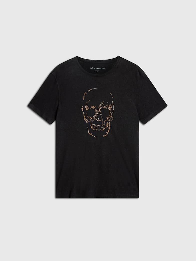 john varvatos EMBELLISHED SKULL TEE Outlet Outlet Tops EMBELLISHED SKULL TEE BLACK