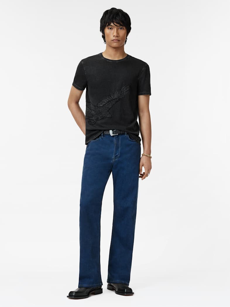 John Varvatos EMBROIDERY BIRD TEE Clothing Tops Graphic Tees EMBROIDERY BIRD TEE BLACK