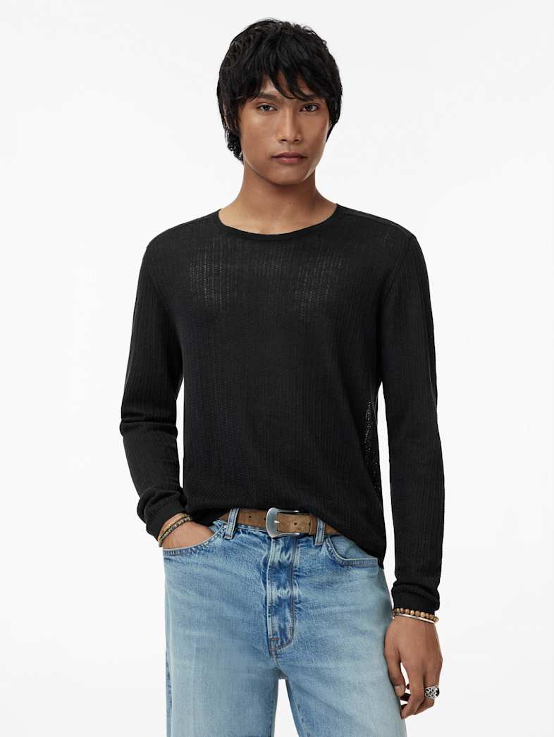 John Varvatos ESPERIA CREW Clothing Tops Sweaters ESPERIA CREW BLACK