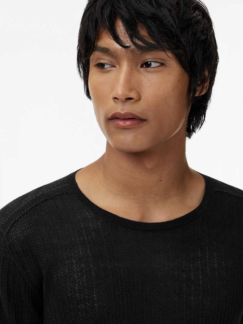 John Varvatos ESPERIA CREW Clothing Tops Sweaters ESPERIA CREW BLACK