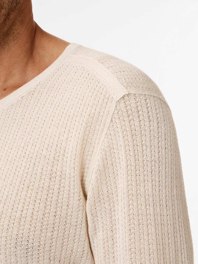 John Varvatos ESPERIA CREW Clothing Tops Sweaters ESPERIA CREW EGG SHELL