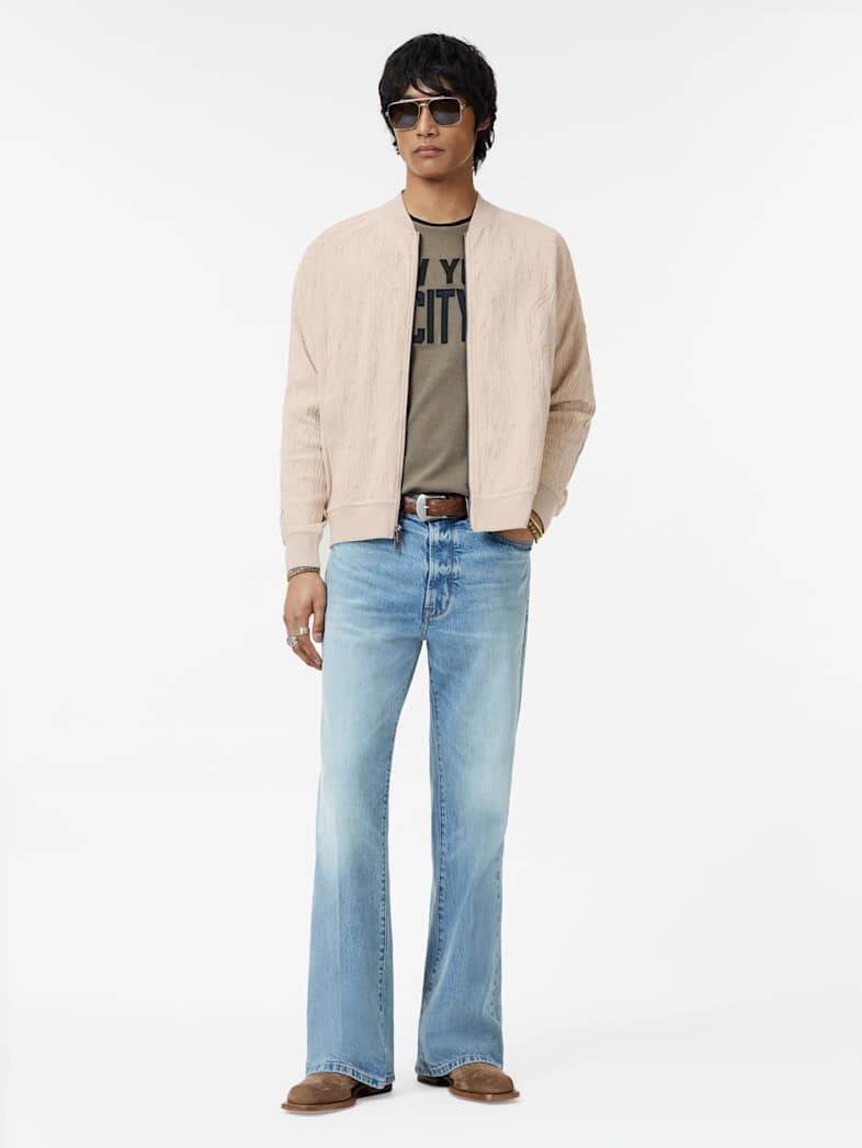 John Varvatos EVIE BOMBER JACKET Clothing Tops Coats And Jackets EVIE BOMBER JACKET SAND