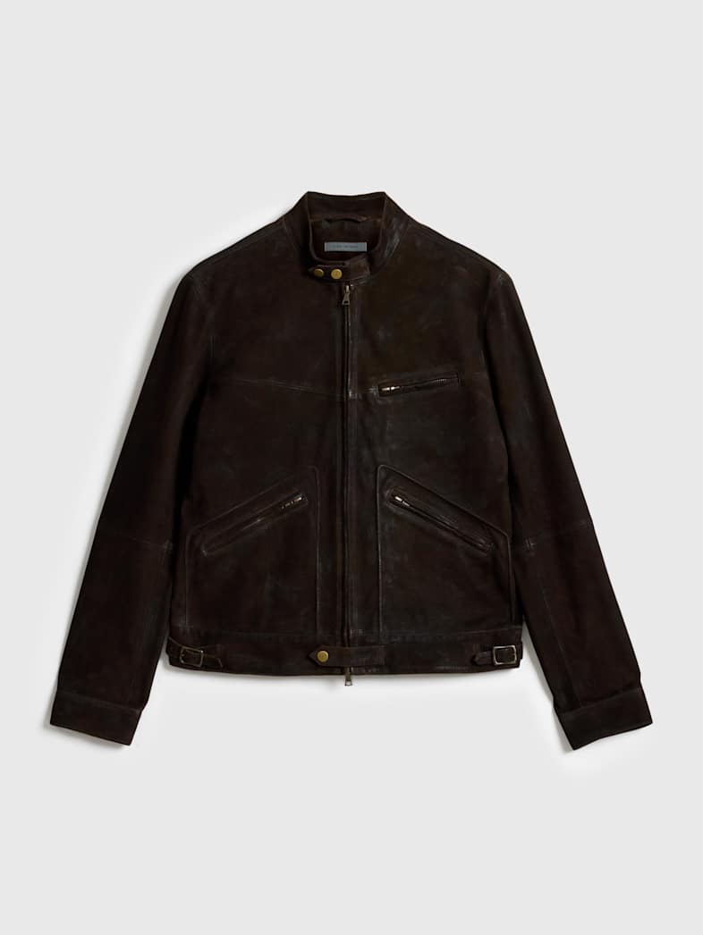 john varvatos EZRA RACER JACKET Outlet Outlet Leather & Outerwear EZRA RACER JACKET CHOCOLATE