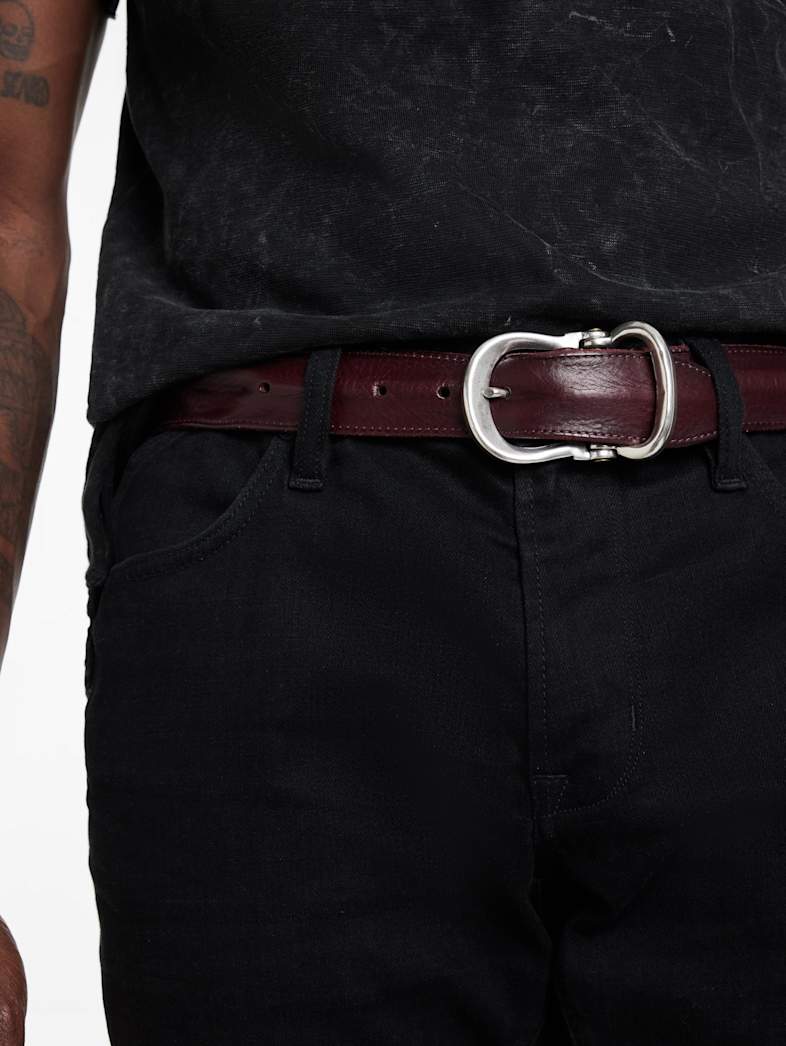 John Varvatos FIBEL ANTIQUE NICKEL FINISH BELT Outlet Outlet Shoes & Accessories FIBEL ANTIQUE NICKEL FINISH BELT RED