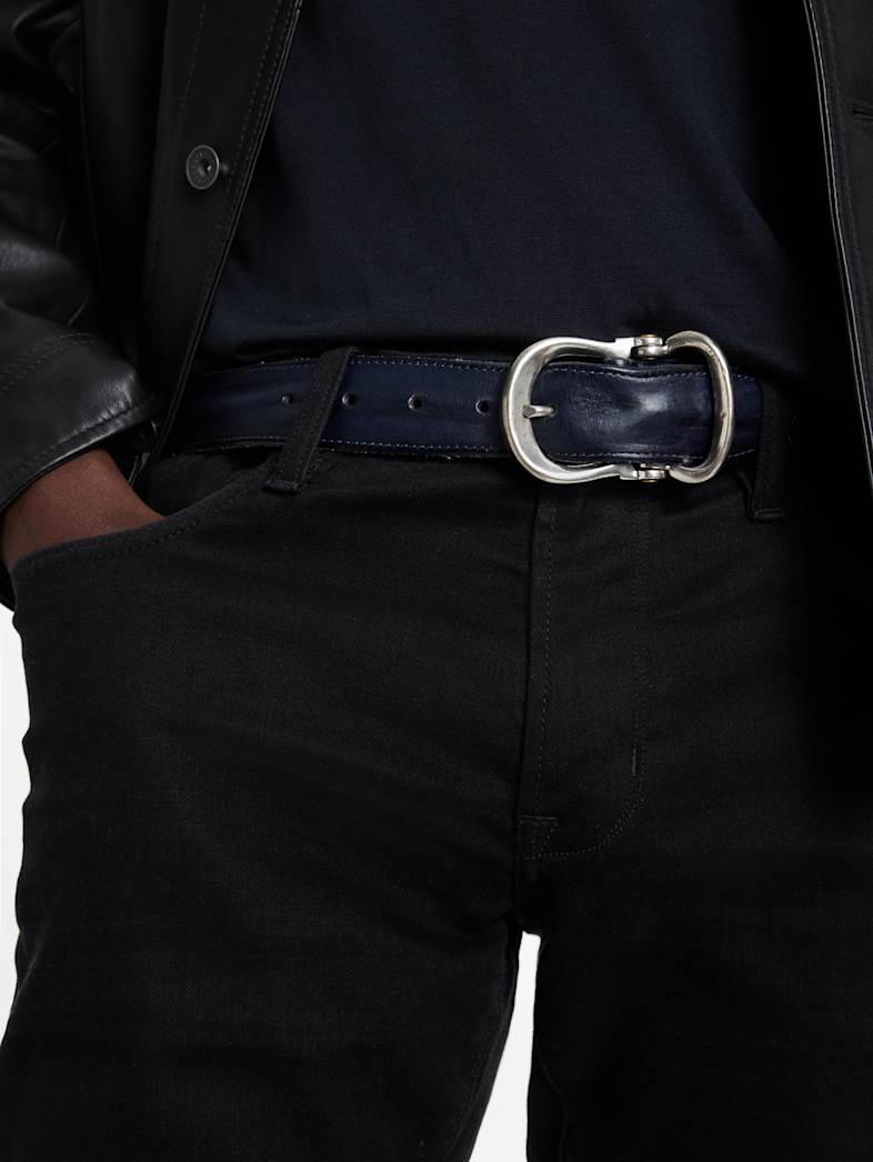 John Varvatos FIBEL ANTIQUE NICKEL FINISH BELT Outlet Outlet Shoes & Accessories FIBEL ANTIQUE NICKEL FINISH BELT INDIGO