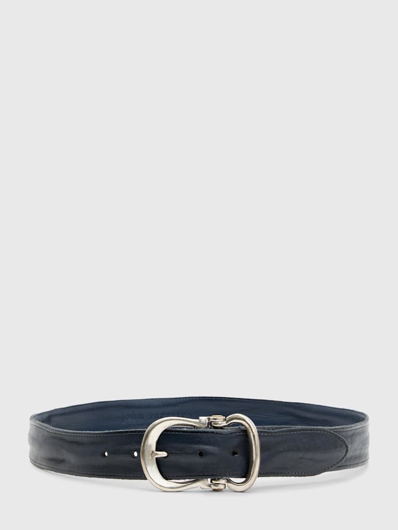 john varvatos FIBEL ANTIQUE NICKEL FINISH BELT Outlet Outlet Shoes & Accessories FIBEL ANTIQUE NICKEL FINISH BELT INDIGO