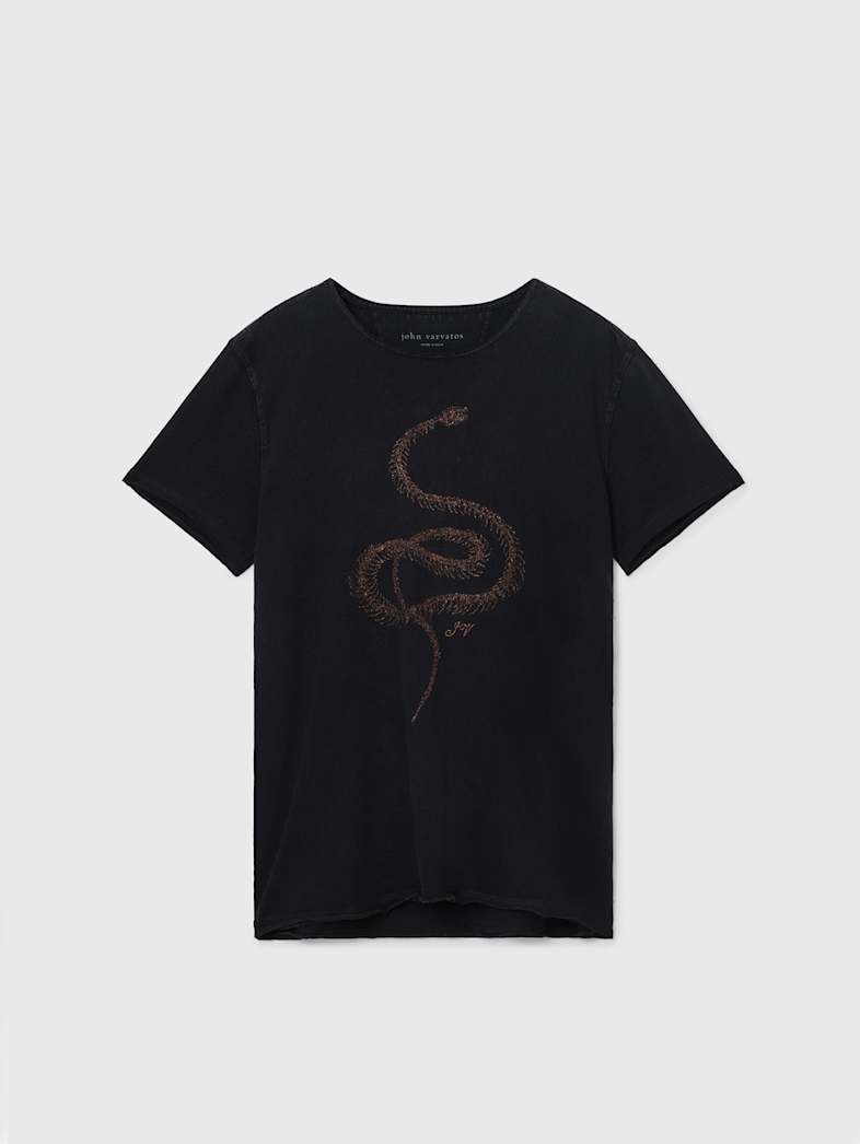 john varvatos FINE LINE TEE Clothing Tops Graphic Tees FINE LINE TEE BLACK