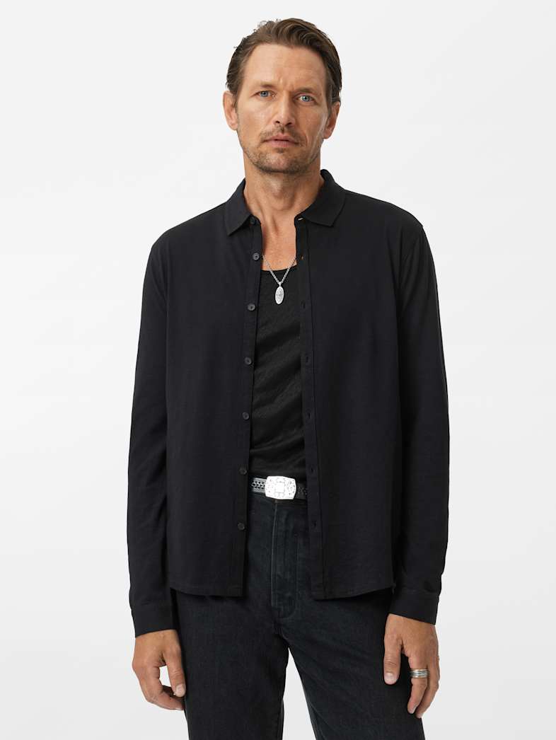 John Varvatos GARETH SHIRT Clothing Tops Shirts GARETH SHIRT BLACK