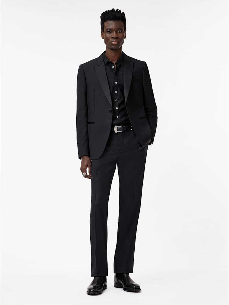 John Varvatos GLEN TUXEDO PANT Clothing Bottoms Dress Pants GLEN TUXEDO PANT BLACK