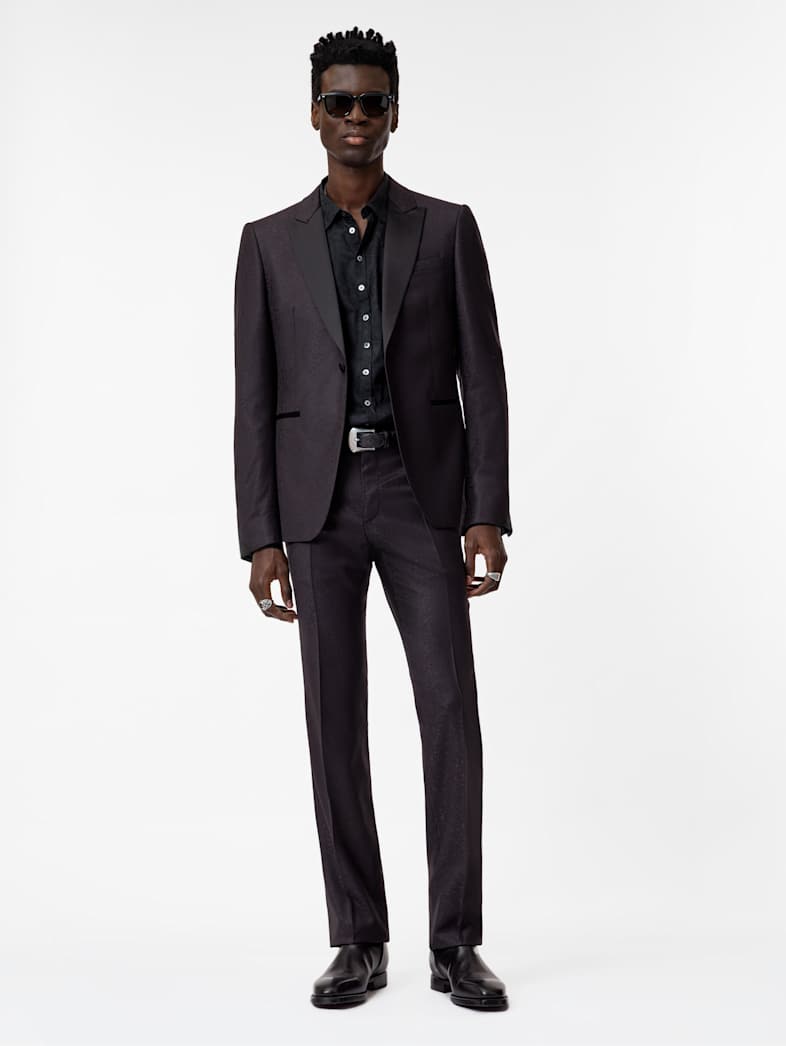 John Varvatos GLEN TUXEDO PANT Clothing Bottoms Dress Pants GLEN TUXEDO PANT PLUM