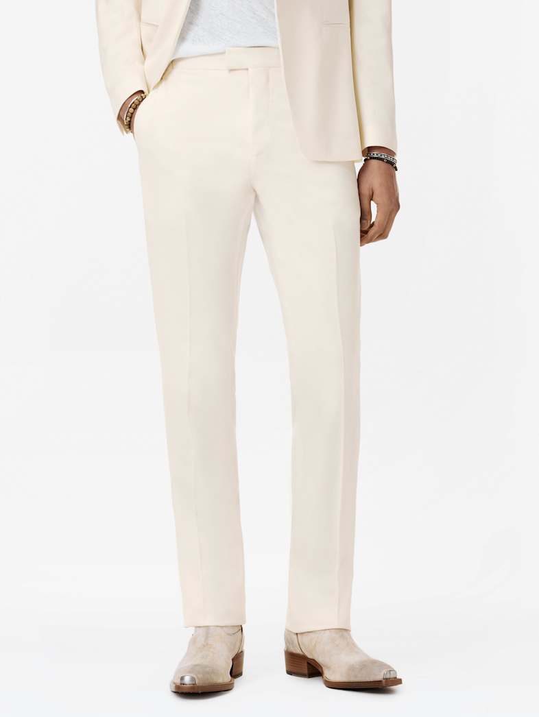 John Varvatos GLEN TUXEDO PANT Clothing Featured Suiting GLEN TUXEDO PANT IVORY