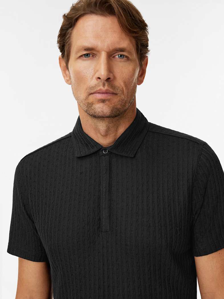 John Varvatos GRANA POLO Clothing Tops Polos GRANA POLO BLACK