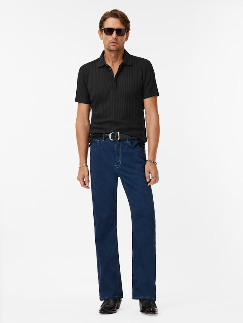 John Varvatos GRANA POLO Clothing Tops Polos GRANA POLO BLACK